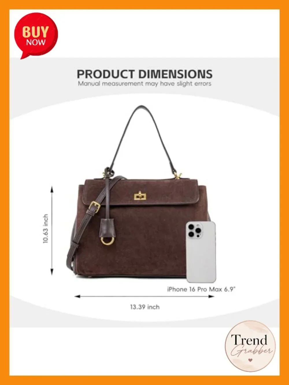 Suede & Leather Tote Bag, Soft Shoulder Handbag, Satchel Purse for Travel Work